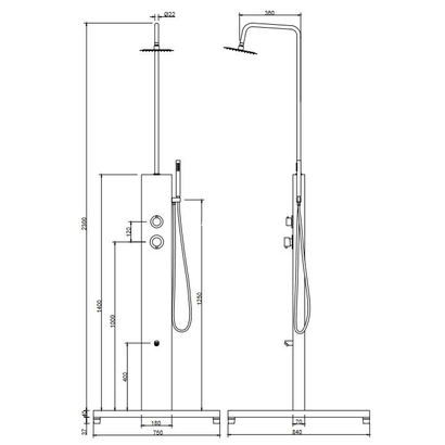 KARAG LIBERO OT-04 Κολώνα Ντους Εξωτερικού Χώρου AISI 304