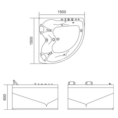 Karag LUSTICIA K-1202 Bianco Lucido 150x150 Μπανιέρα Υδρομασάζ Γωνιακή