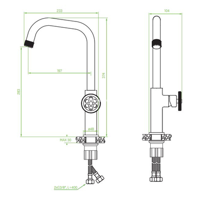 LAVEO Muro Graphite Μπαταρία Κουζίνας BAU 965D