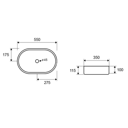 KARAG Jupiter 55x35 Νιπτήρας Ανοξείδωτος ORO