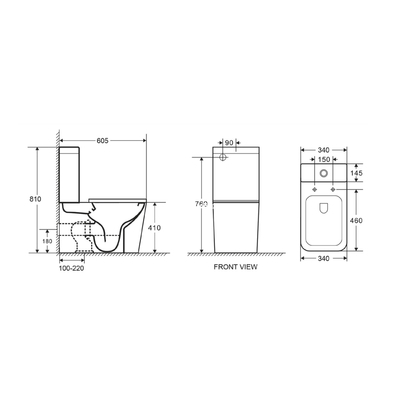 Karag LT 2175A Rimless BTW 60,5cm Λεκάνη Με Καζανάκι