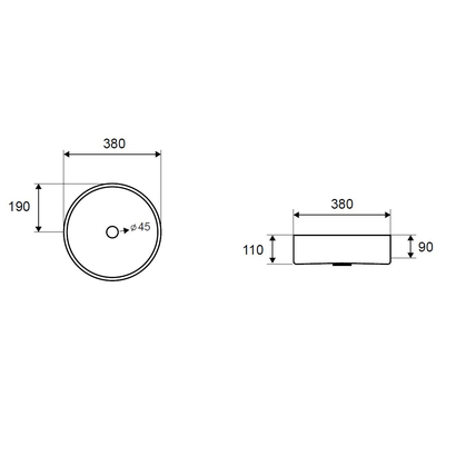 KARAG Venus 38x38 Νιπτήρας Ανοξείδωτος ORO