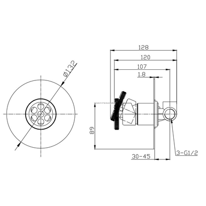 KARAG Inna 23566 Μίκτης Ντους Εντοιχισμού 3 Δρόμων