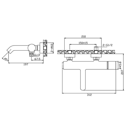 KARAG Joan Brass Pattern 24603-425A-BP Μπαταρία Λουτρού