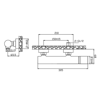 KARAG Joan Brass Pattern 24604-425A-BP Μπαταρία Ντουζιέρας