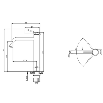 Joan Cromo 24615-424A Μπαταρία Νιπτήρα Επιτραπέζια