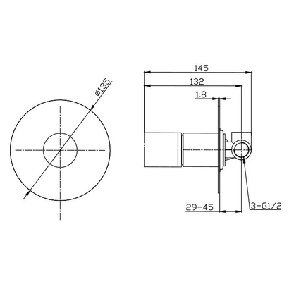 KARAG Joan Brass Pattern 24666-425A-BP Μίκτης Ντους Εντοιχισμού 3 Δρόμων