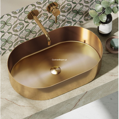 KARAG Jupiter 55x35 Νιπτήρας Ανοξείδωτος Rose Gold