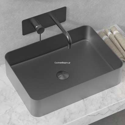 KARAG 4376F 50x35 Νιπτήρας Ανοξείδωτος Gun Metal