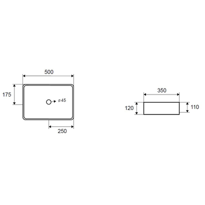 KARAG 4376F 50x35 Νιπτήρας Ανοξείδωτος Gun Metal