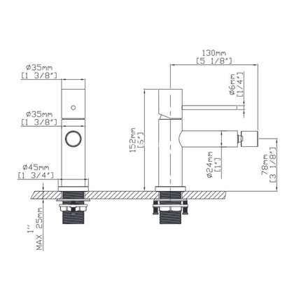 KARAG Artemis B703C05-C Μπαταρία Μπιντέ Χρωμέ
