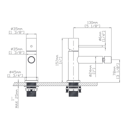 KARAG Artemis Nero B703C05 Μπαταρία Μπιντέ Μαύρη