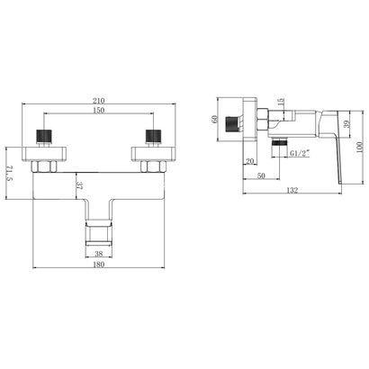 KARAG Delos FW31C299-CP Μπαταρία Ντουζιέρας Σώμα Χρωμέ