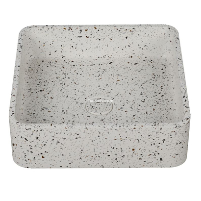 Karag Concrete Ira Stracciatella Νιπτήρας 39x39 Επιτραπέζιος