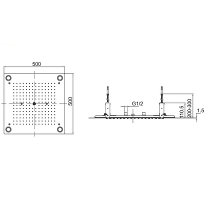 Karag T806 Εντοιχιζόμενη κεφαλή οροφής με LED INOX 304 18/10