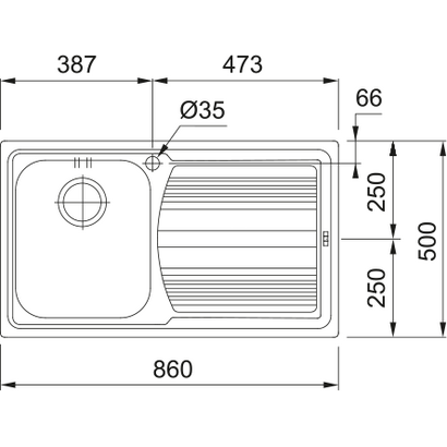 Franke Logica Line LLX 611-86 Νεροχύτης Inox Λείος 101.0261.035