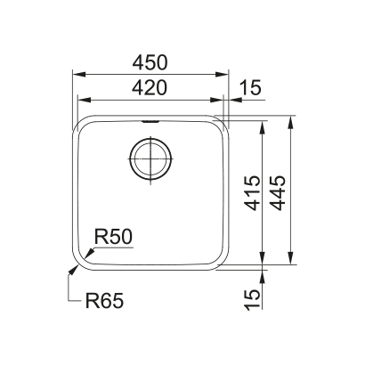 Franke Bell BCX 110-42 Νεροχύτης Inox 45x44 122.0617.529