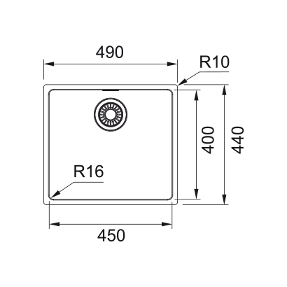 Franke Maris MRX 110-45 Νεροχύτης Inox 49x44 122.0622.704