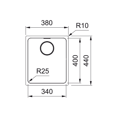 Franke Mythos MYX 110-34 Νεροχύτης Inox 38x44 122.0703.790