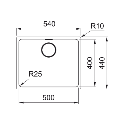Franke Mythos MYX 110-50 Νεροχύτης Inox 54x44 122.0703.892
