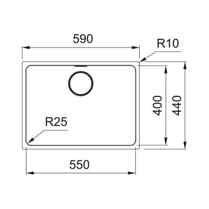 Franke Mythos MYX 110-55 Νεροχύτης Inox 59x44 122.0703.893