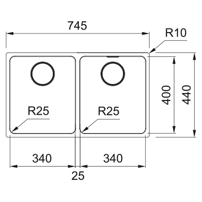 Franke Mythos MYX 120-34-34 Νεροχύτης Inox 74x44 122.0703.897