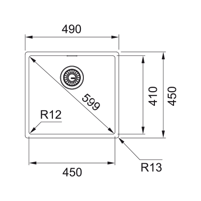 Franke Box BXX 210/110-45 Νεροχύτης Inox 49x45 127.0477.236