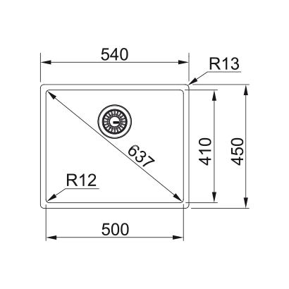 Franke Box BXX 210-50 Νεροχύτης Inox 54x45 127.0369.282