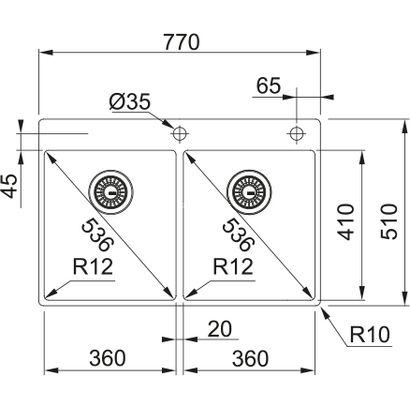 Franke Box BXX 220-36-36 Νεροχύτης Inox 77x51 127.0369.314