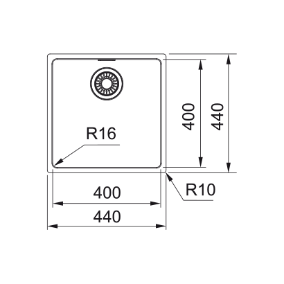 Franke Maris MRX 210-40 Inox Νεροχύτης Slim 44x44 127.0525.223