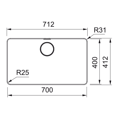 Franke Mythos MYX 210-70 Νεροχύτης Inox 71x41 127.0663.969