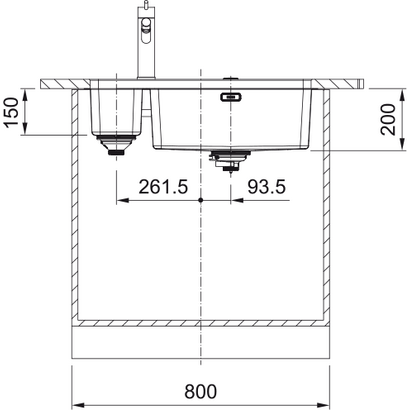 Franke Mythos MYX 160-50-16 Νεροχύτης Inox 72x44 122.0703.896/122.0703.895
