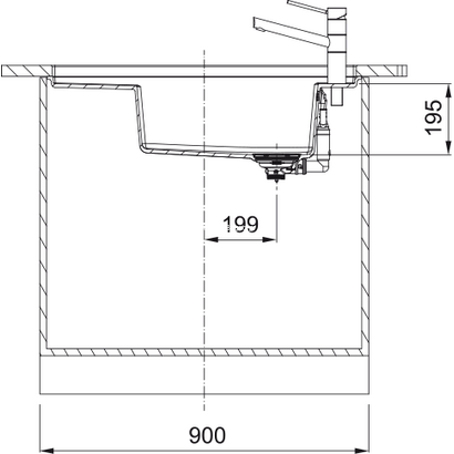 Franke Fresno FSG 211-86 Matte Black 86x45 Νεροχύτης Υποκαθήμενος 135.0675.235