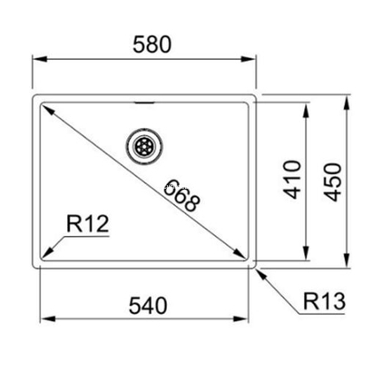 Franke Box BXX 210/110-54 Νεροχύτης Inox 58x45 127.0371.513