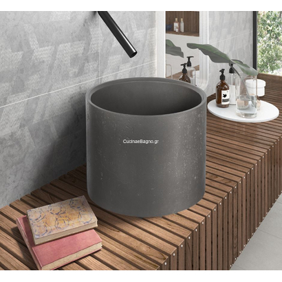 Karag Concrete Cleon Cement Νιπτήρας 39x39 Επιτραπέζιος