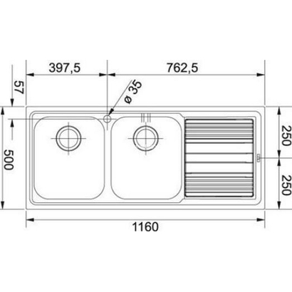Franke Logica Line LLL 621-116 Νεροχύτης Inox Σαγρέ 116x50 101.0261.085/101.0261.037