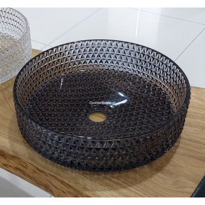 GLASS GL007N Φ40 Νιπτήρας Επιτραπέζιος BLACK Κρυστάλλινος TEMA