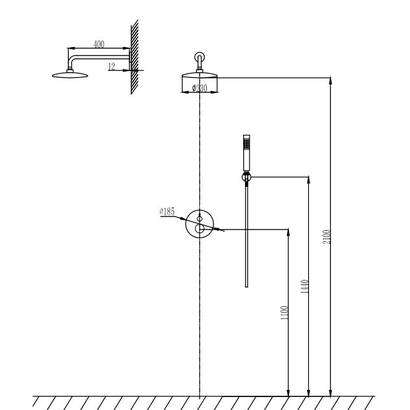 Joan Brass Pattern 24668-BP-SET Σετ Μπαταρίας Εντοιχισμού