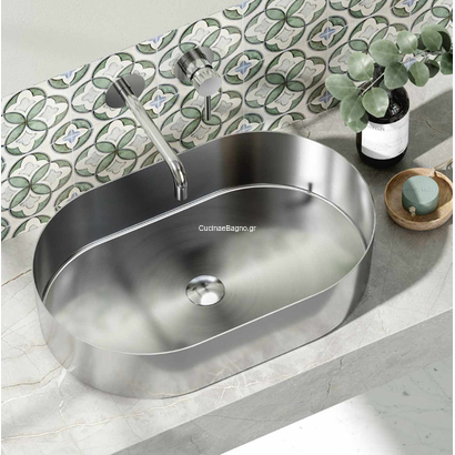 KARAG Jupiter 55x35 Νιπτήρας Ανοξείδωτος Brushed Steel