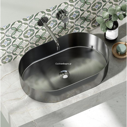 KARAG Jupiter 55x35 Νιπτήρας Ανοξείδωτος Gun Metal