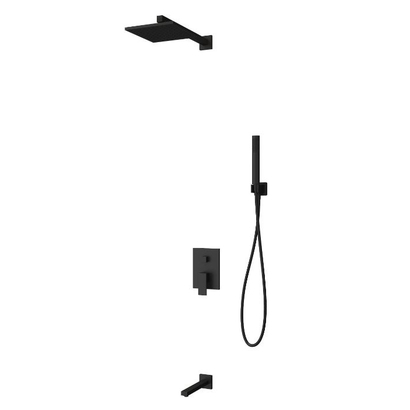 Karag Delos Nero CFT205-BL Σετ Εντοιχισμού Ντουζιέρας Μαύρο