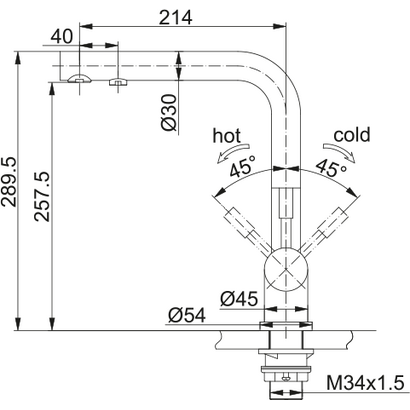 Franke Atlas Triflow Inox Αναμεικτική Μπαταρία Διπλής Ροής 120.0179.978