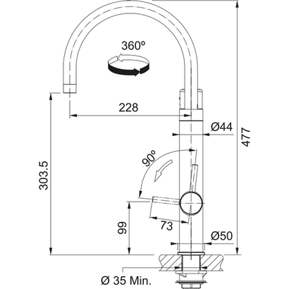Franke Σύστημα Φιλτραρίσματος Vital Capsule Filter Industrial Black Μπαταρία Κουζίνας 120.0621.312