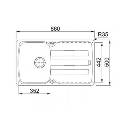 Franke Antea AZG 611-86 Stone Grey 86x50 Νεροχύτης 114.0506.099
