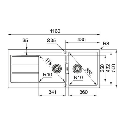 Franke Sirius 2.0 621 Urban Grey 116x50 Νεροχύτης 143.0668.846