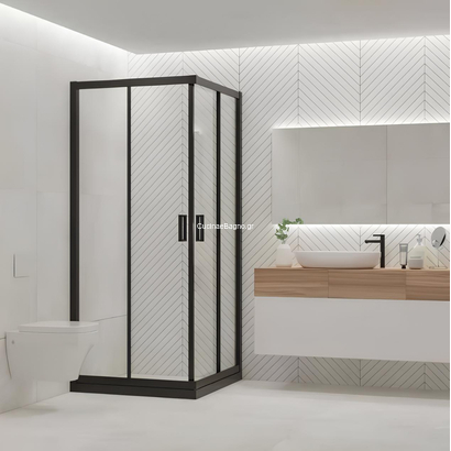 Gloria 80x80x190 Nera-America Καμπίνα Ντουζιέρας Τετράγωνη Διαφανές 38-5480