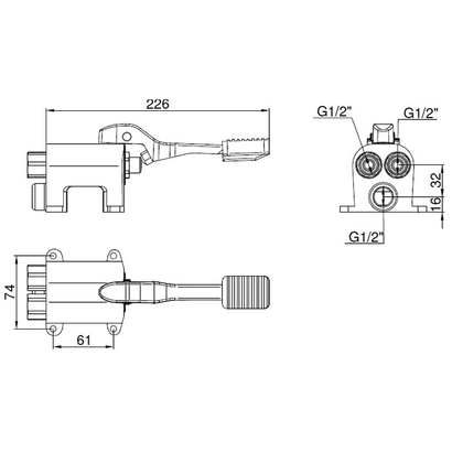 Ποδοβαλβίδα Δαπέδου Αναμεικτική 02070