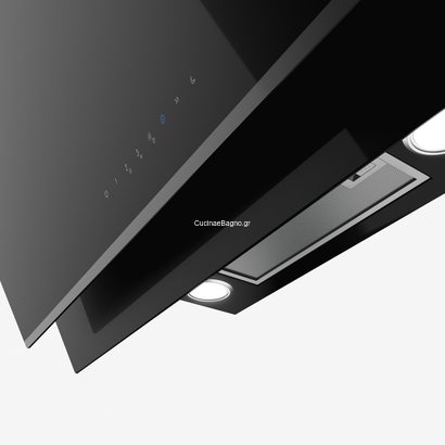 Franke MYTHOS AIR HUB FVMY AS BK F90 Crystal Black Επιτοίχια Καμινάδα 330.0679.324