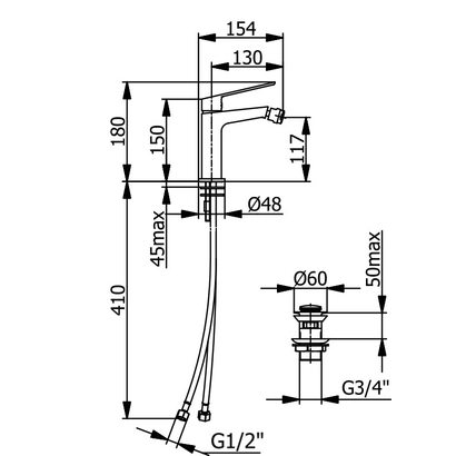 Demm Sleek 9920 Μπαταρία Μπιντέ Χρωμέ