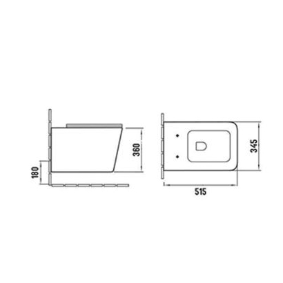 Creavit Smart Rim-Off 51x34 Λεκάνη Κρεμαστή Με Κάλυμμα
